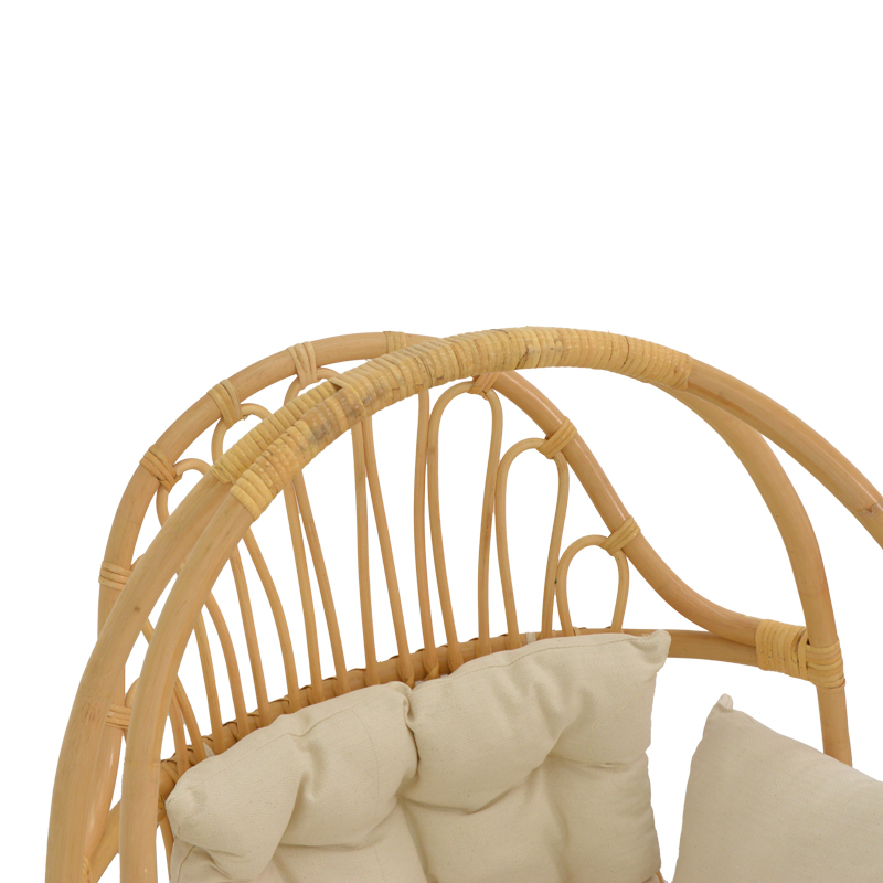 Κρεμαστή κούνια Jorg pakoworld φυσικό rattan-κρεμ μαξιλάρι 80x59x105εκ ** Κρεμαστή κούνια Jorg pakoworld φυσικό rattan-κρεμ μαξιλάρι 80x59x105εκ **