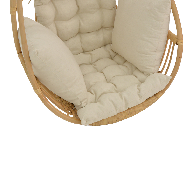 Κρεμαστή κούνια Jorg pakoworld φυσικό rattan-κρεμ μαξιλάρι 80x59x105εκ ** Κρεμαστή κούνια Jorg pakoworld φυσικό rattan-κρεμ μαξιλάρι 80x59x105εκ **
