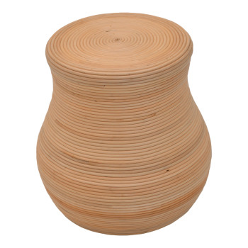 Σκαμπό Bulaten Inart rattan σε φυσική απόχρωση Φ45x45εκ **