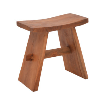 Σκαμπό Shogun pakoworld teak ξύλο σε φυσική απόχρωση 46x28x46εκ **