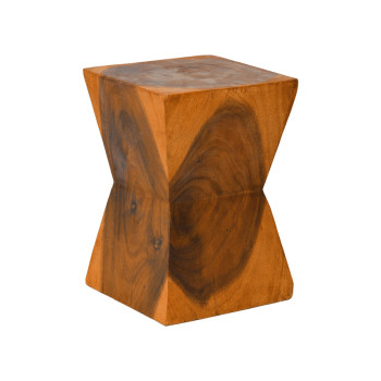 Σκαμπό Clepsydra pakoworld suar ξύλο σε φυσική απόχρωση 31x31x45εκ **
