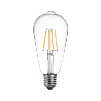 Λαμπτήρας LED ST64 Bulb pakoworld 4W 3000K E27 2700K clear ** Λαμπτήρας LED ST64 Bulb pakoworld 4W 3000K E27 2700K clear **
