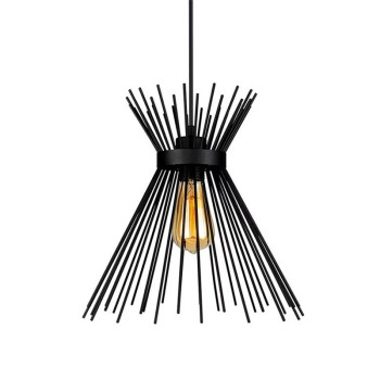 Φωτιστικό οροφής Candle I pakoworld E27 μέταλλο μαύρο Φ25x30εκ **