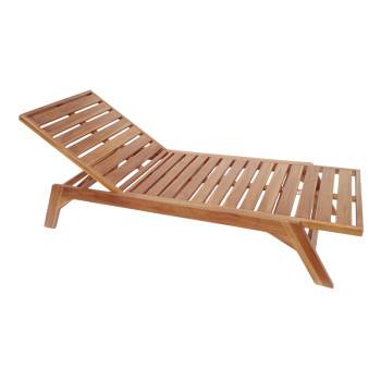Ξαπλώστρα Melop pakoworld teak ξύλο σε φυσική απόχρωση 200x70x35εκ **