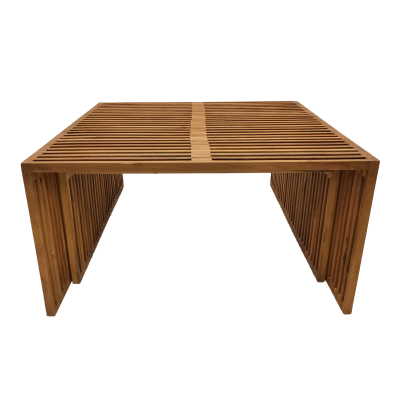 Τραπέζι Tinnie I pakoworld σετ 2τεμ teak ξύλο σε φυσική απόχρωση **