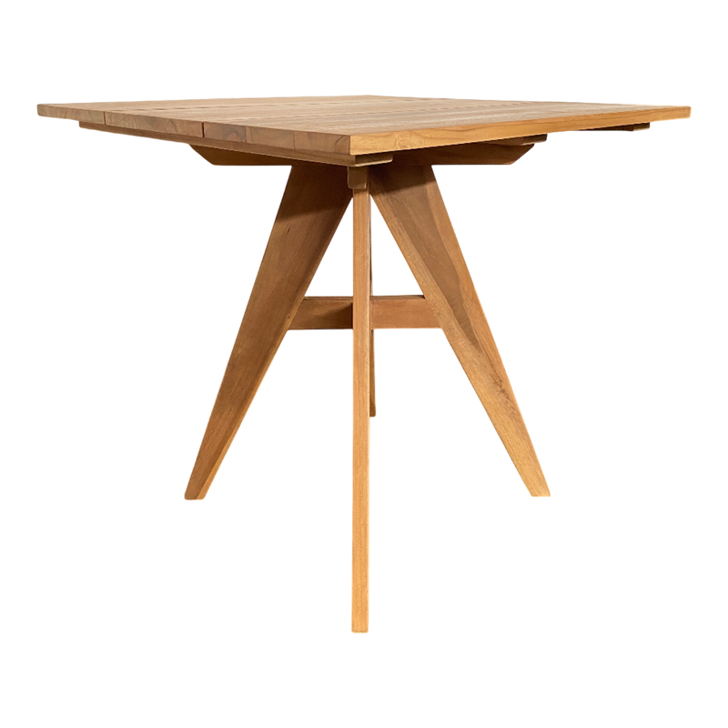 Τραπέζι Cadrada pakoworld teak ξύλο σε φυσική απόχρωση 80x80x76εκ **