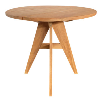 Τραπέζι Cadrada pakoworld teak ξύλο σε φυσική απόχρωση Φ80x76εκ **
