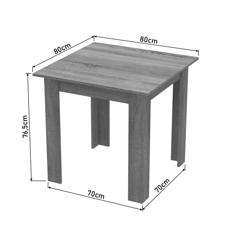 Τραπέζι Manka I pakoworld σε λευκή απόχρωση 80x80x77εκ **