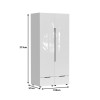 Ντουλάπα δίφυλλη Afina pakoworld mdf σε λευκή glossy απόχρωση 100x57x213εκ ** Ντουλάπα δίφυλλη Afina pakoworld mdf σε λευκή glossy απόχρωση 100x57x213εκ **