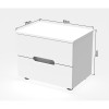 Κομοδίνο Afina pakoworld mdf σε λευκή glossy απόχρωση 50x35x41εκ **