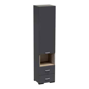 Βιτρίνα-στήλη Toscana pakoworld σε ανθρακί απόχρωση 50x42x222.5εκ **