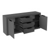Μπουφές Doha pakoworld σε ανθρακί απόχρωση 180x45x80.5εκ ** Μπουφές Doha pakoworld σε ανθρακί απόχρωση 180x45x80.5εκ **