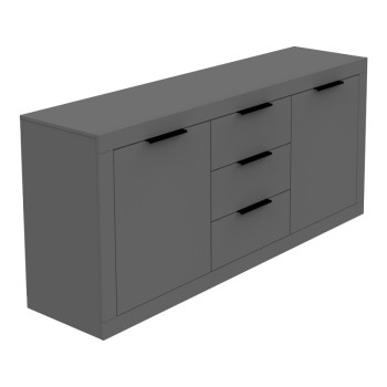 Μπουφές Doha pakoworld σε ανθρακί απόχρωση 180x45x80.5εκ **