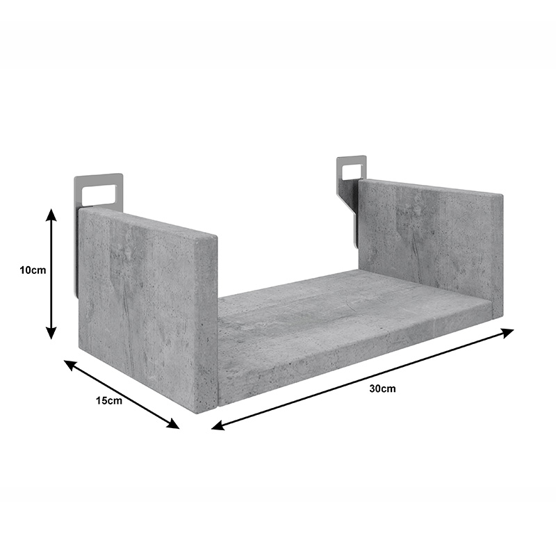 Ραφιέρα τοίχου Derva pakoworld σε λευκή απόχρωση 30x15x10cm **