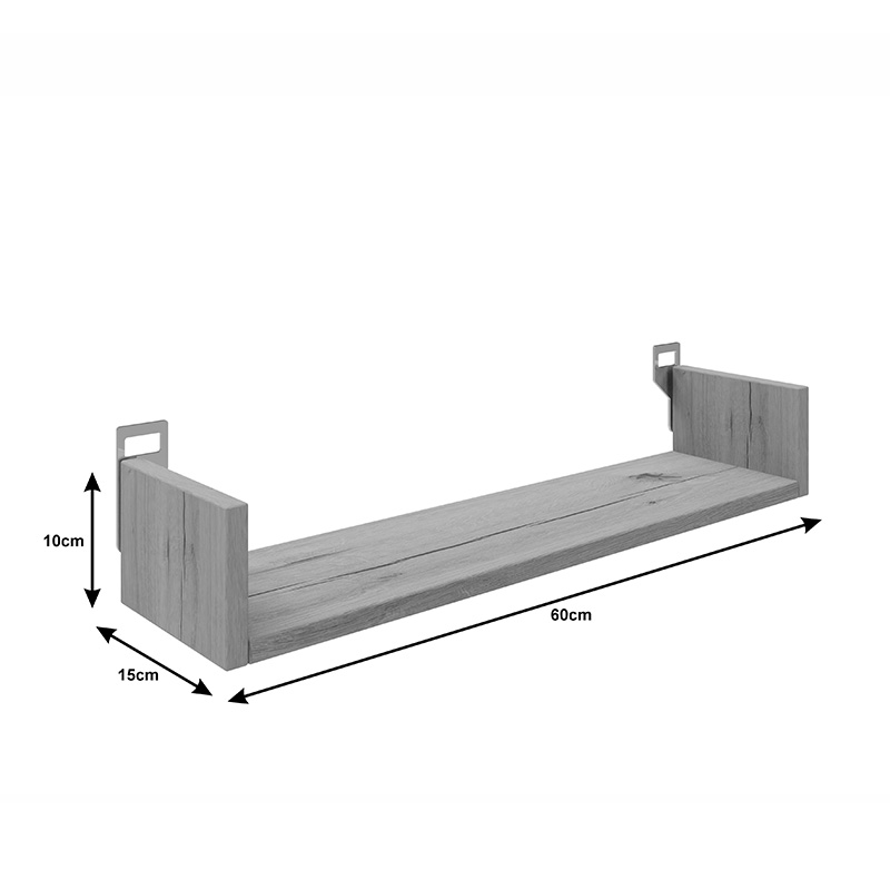 Ραφιέρα τοίχου Derva pakoworld σε oak απόχρωση 60x15x10cm ** Ραφιέρα τοίχου Derva pakoworld σε oak απόχρωση 60x15x10cm **