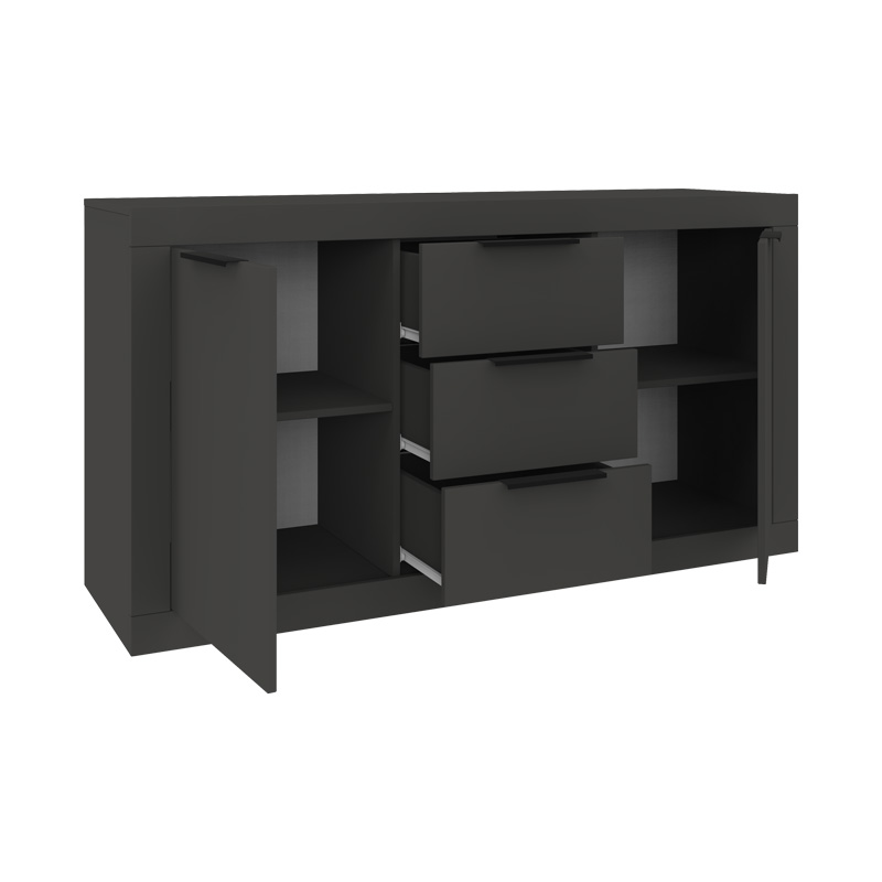 Μπουφές Doha pakoworld σε ανθρακί απόχρωση 150x45x80.5εκ ** Μπουφές Doha pakoworld σε ανθρακί απόχρωση 150x45x80.5εκ **