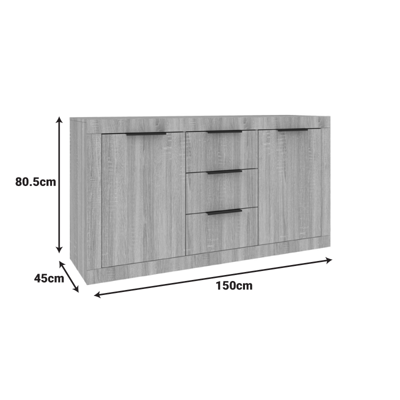 Μπουφές Doha pakoworld σε λευκή απόχρωση 150x45x80.5εκ **