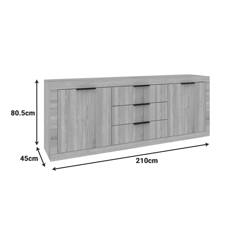 Μπουφές Doha pakoworld σε sonoma απόχρωση 210x45x80.5εκ ** Μπουφές Doha pakoworld σε sonoma απόχρωση 210x45x80.5εκ **