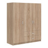 Ντουλάπα τρίφυλλη Royal pakoworld με συρτάρια sonoma 150x58x177εκ ** Ντουλάπα τρίφυλλη Royal pakoworld με συρτάρια sonoma 150x58x177εκ **