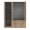 Ντουλάπα τρίφυλλη Royal pakoworld με συρτάρια sonoma 150x58x177εκ ** Ντουλάπα τρίφυλλη Royal pakoworld με συρτάρια sonoma 150x58x177εκ **