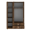 Ντουλάπα τρίφυλλη με συρτάρια Royal pakoworld καρυδι-oak 150x58x230εκ ** Ντουλάπα τρίφυλλη με συρτάρια Royal pakoworld καρυδι-oak 150x58x230εκ **