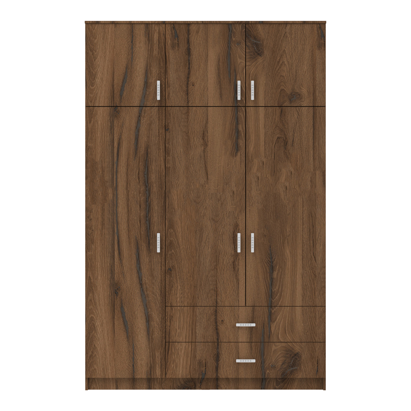 Ντουλάπα τρίφυλλη με συρτάρια Royal pakoworld καρυδι-oak 150x58x230εκ ** Ντουλάπα τρίφυλλη με συρτάρια Royal pakoworld καρυδι-oak 150x58x230εκ **