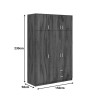 Ντουλάπα τρίφυλλη με συρτάρια Royal pakoworld καρυδι-oak 150x58x230εκ ** Ντουλάπα τρίφυλλη με συρτάρια Royal pakoworld καρυδι-oak 150x58x230εκ **