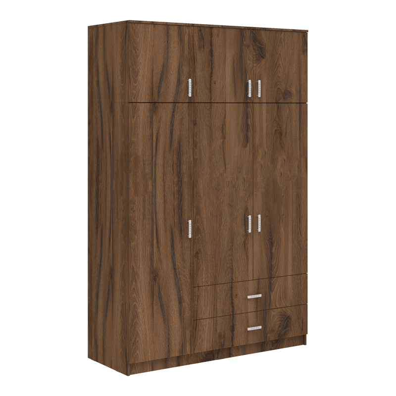 Ντουλάπα τρίφυλλη με συρτάρια Royal pakoworld καρυδι-oak 150x58x230εκ ** Ντουλάπα τρίφυλλη με συρτάρια Royal pakoworld καρυδι-oak 150x58x230εκ **