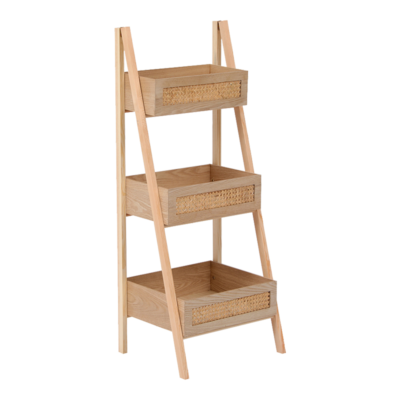 Ραφιέρα επιδαπέδια 3όροφη Scandy pakoworld mdf-rattan σε φυσική απόχρωση 44x37x110εκ ** Ραφιέρα επιδαπέδια 3όροφη Scandy pakoworld mdf-rattan σε φυσική απόχρωση 44x37x110εκ **