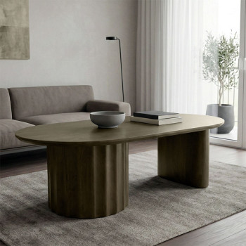 Τραπέζι σαλονιού Flute pakoworld wenge μασίφ ξύλο μάνγκο 130x65x40εκ **