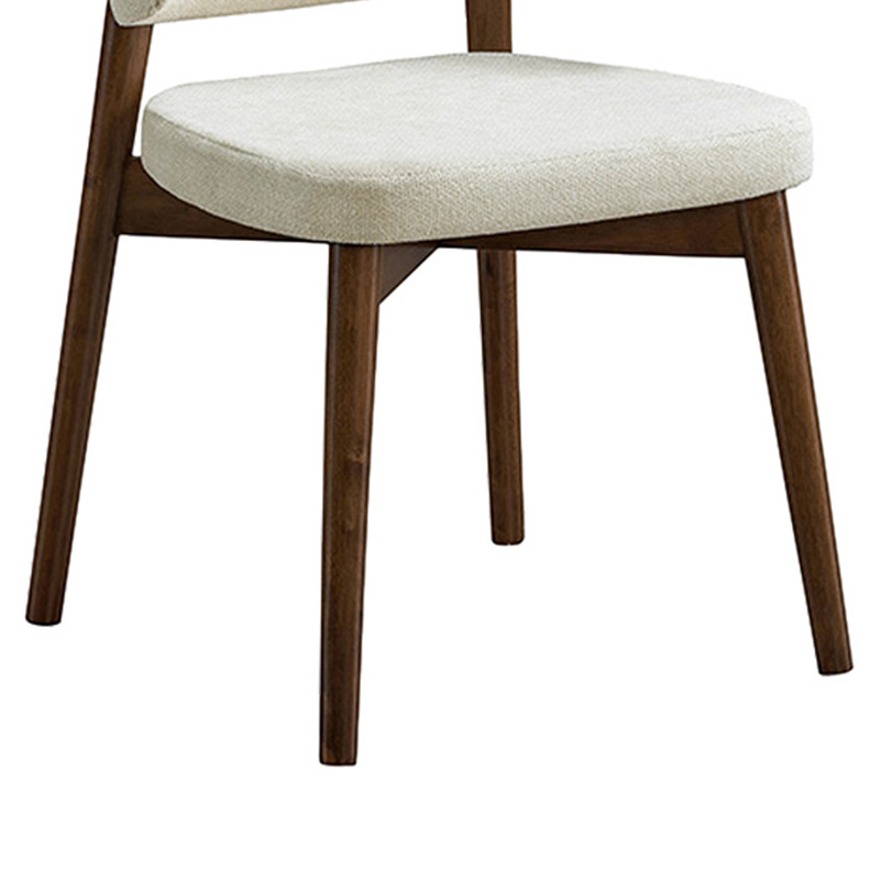 Καρέκλα Siena pakoworld rubberwood σε καρυδί-εκρού απόχρωση 48x50x81εκ - 2τμχ.