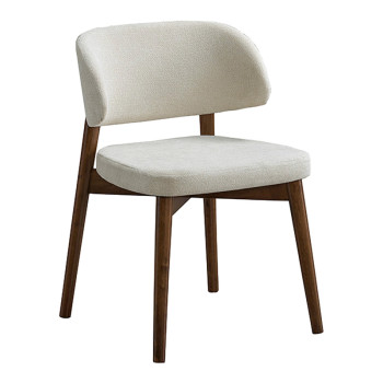 Καρέκλα Siena pakoworld rubberwood σε καρυδί-εκρού απόχρωση 48x50x81εκ - 2τμχ.