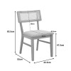 Καρέκλα Raffles pakoworld rubberwood με pe rattan και γκρι μπεζ ύφασμα 47x48x83.5εκ - 2τμχ.