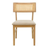 Καρέκλα Raffles pakoworld rubberwood με pe rattan και γκρι μπεζ ύφασμα 47x48x83.5εκ - 2τμχ.