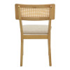 Καρέκλα Raffles pakoworld rubberwood με pe rattan και γκρι μπεζ ύφασμα 47x48x83.5εκ - 2τμχ.