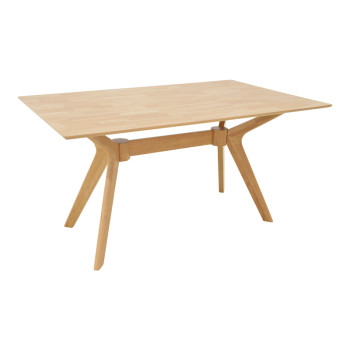 Τραπέζι Raffles pakoworld rubberwood με mdf σε φυσική απόχρωση 150x90x76εκ **
