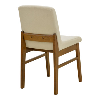 Καρέκλα Dalby pakoworld εκρού ύφασμα καρυδί rubberwood 50x45x85,5εκ - 2τμχ.