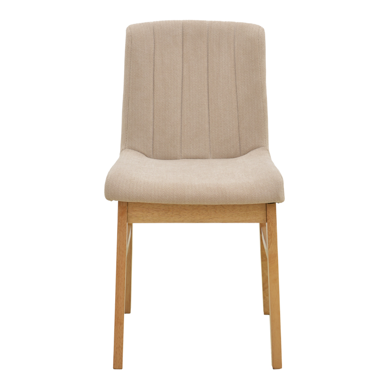 Καρέκλα Dalby pakoworld μπεζ ύφασμα sonoma rubberwood 50x45x85,5εκ - 2τμχ.