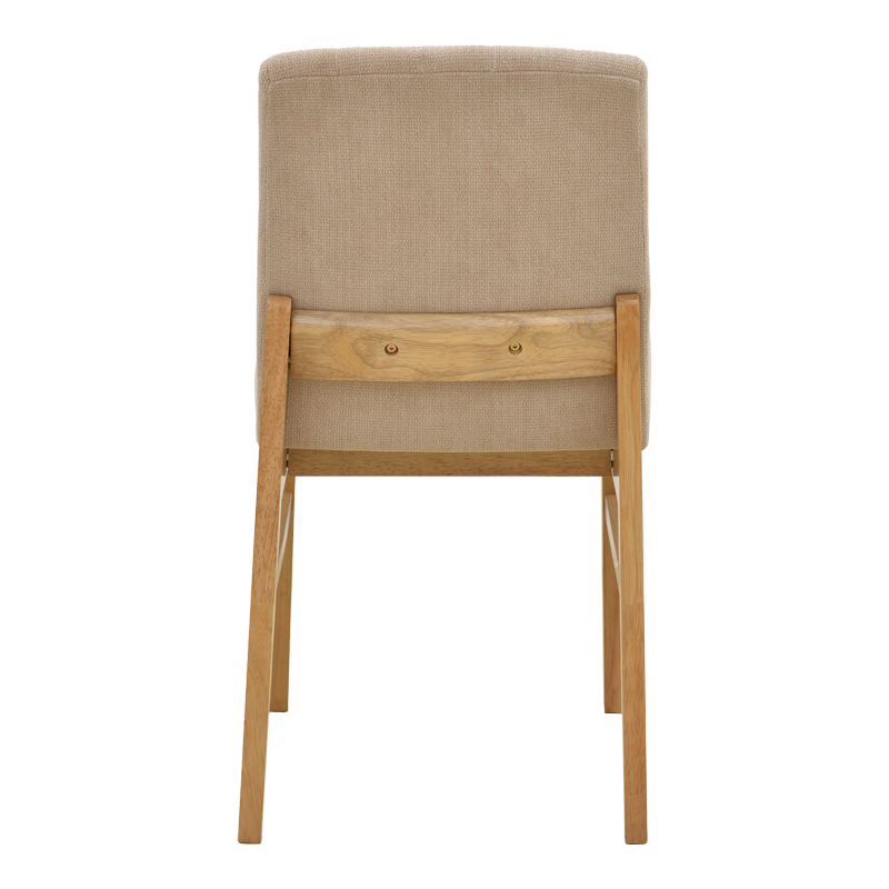 Καρέκλα Dalby pakoworld μπεζ ύφασμα sonoma rubberwood 50x45x85,5εκ - 2τμχ.