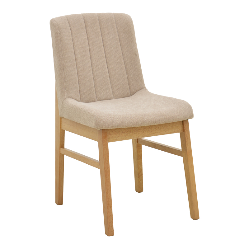 Καρέκλα Dalby pakoworld μπεζ ύφασμα sonoma rubberwood 50x45x85,5εκ - 2τμχ.