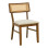 Καρέκλα Raffles pakoworld καρυδί rubberwood με pe rattan και εκρού ύφασμα 47x48x83.5εκ - 2τμχ.