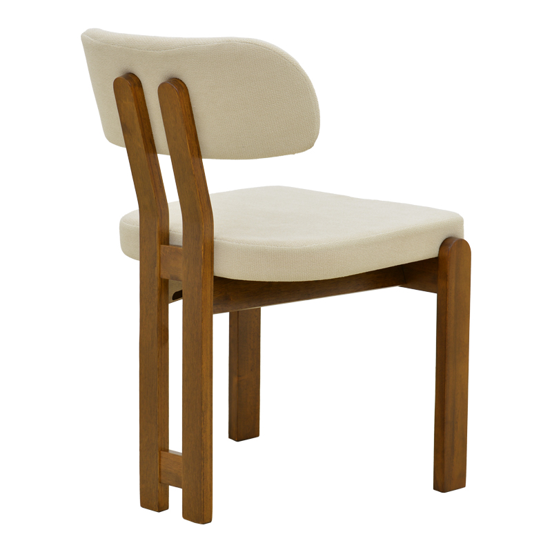 Καρέκλα Genoa pakoworld καρυδί rubberwood και εκρού ύφασμα 50x43x82εκ - 2τμχ. Καρέκλα Genoa pakoworld καρυδί rubberwood και εκρού ύφασμα 50x43x82εκ - 2τμχ.