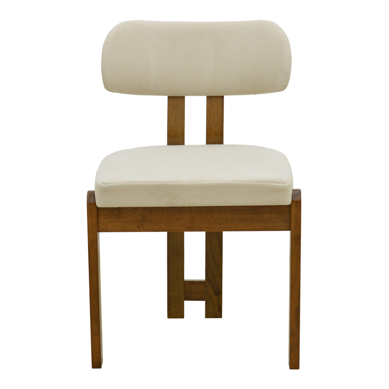 Καρέκλα Genoa pakoworld καρυδί rubberwood και εκρού ύφασμα 50x43x82εκ - 2τμχ. Καρέκλα Genoa pakoworld καρυδί rubberwood και εκρού ύφασμα 50x43x82εκ - 2τμχ.
