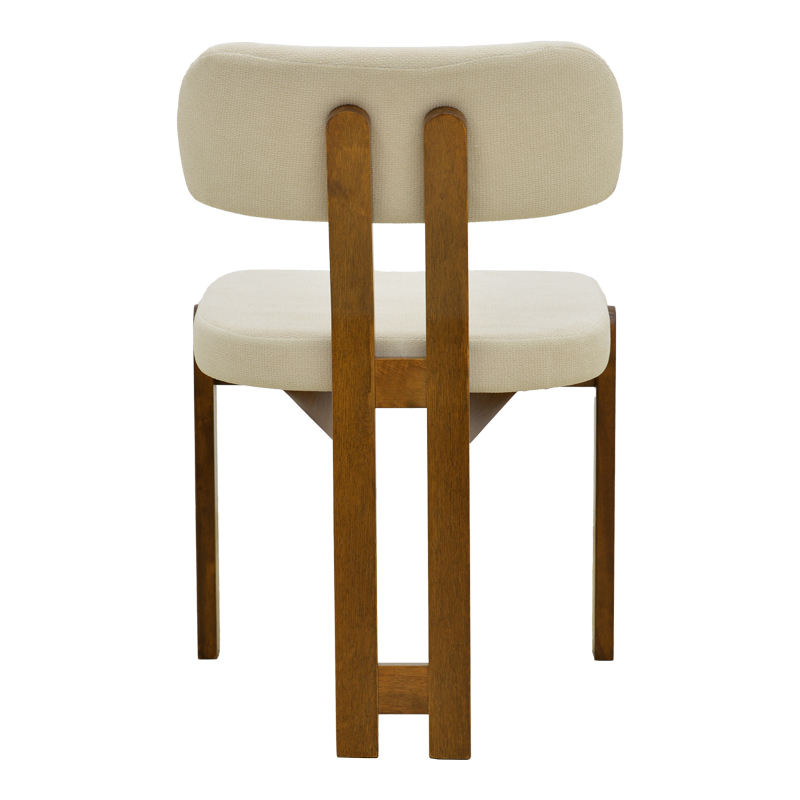 Καρέκλα Genoa pakoworld καρυδί rubberwood και εκρού ύφασμα 50x43x82εκ - 2τμχ. Καρέκλα Genoa pakoworld καρυδί rubberwood και εκρού ύφασμα 50x43x82εκ - 2τμχ.