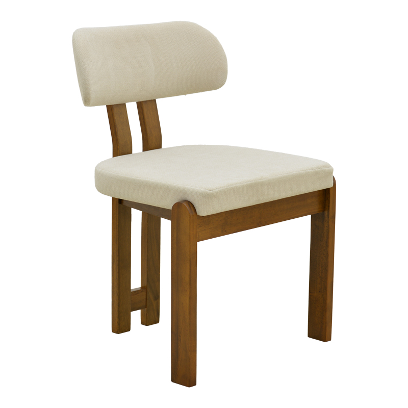 Καρέκλα Genoa pakoworld καρυδί rubberwood και εκρού ύφασμα 50x43x82εκ - 2τμχ. Καρέκλα Genoa pakoworld καρυδί rubberwood και εκρού ύφασμα 50x43x82εκ - 2τμχ.