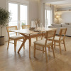 Τραπεζαρία Raffles pakoworld σετ 5τεμ rubberwood με pe rattanσε φυσική απόχρωση 150x90x76εκ **