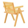 Πολυθρόνα Winslow pakoworld rubberwood-rattan σε φυσική απόχρωση 51x54x80εκ **