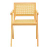 Πολυθρόνα Winslow pakoworld rubberwood-rattan σε φυσική απόχρωση 51x54x80εκ **