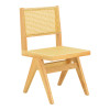 Καρέκλα Winslow pakoworld rubberwood-rattan σε φυσική απόχρωση 46x58x80εκ **
