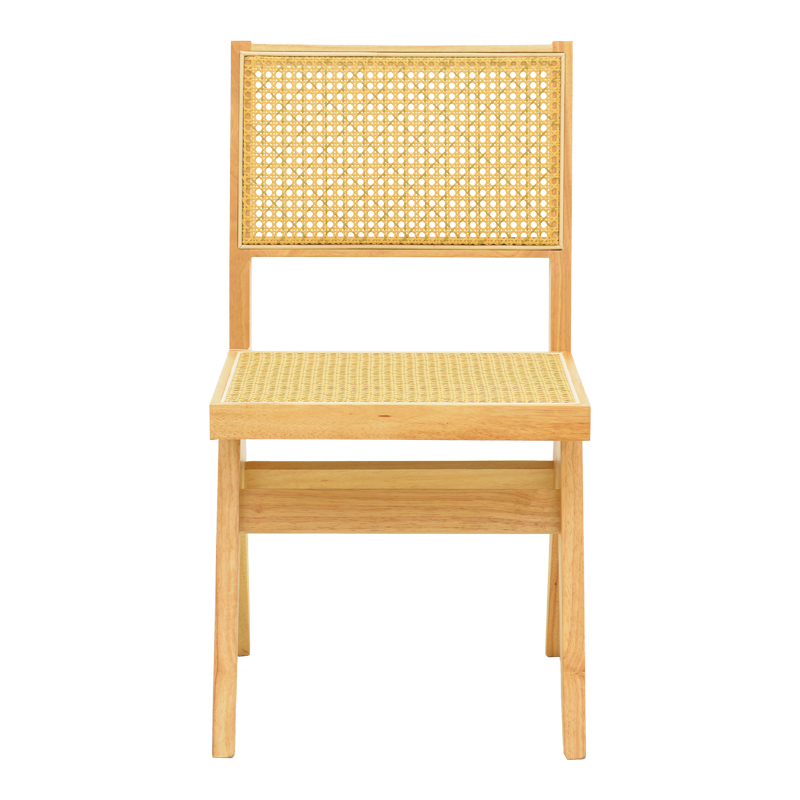 Καρέκλα Winslow pakoworld rubberwood-rattan σε φυσική απόχρωση 46x58x80εκ **